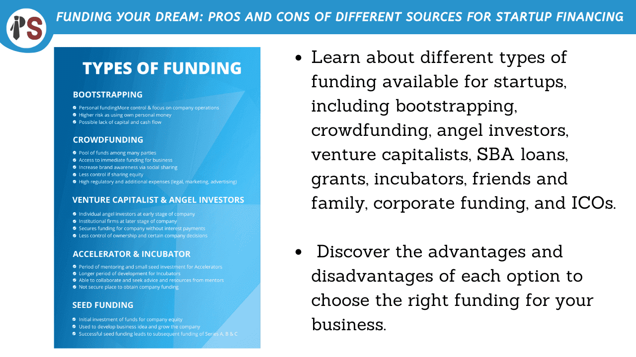 Funding Your Dream: Pros and Cons of Different Sources for Startup Financing